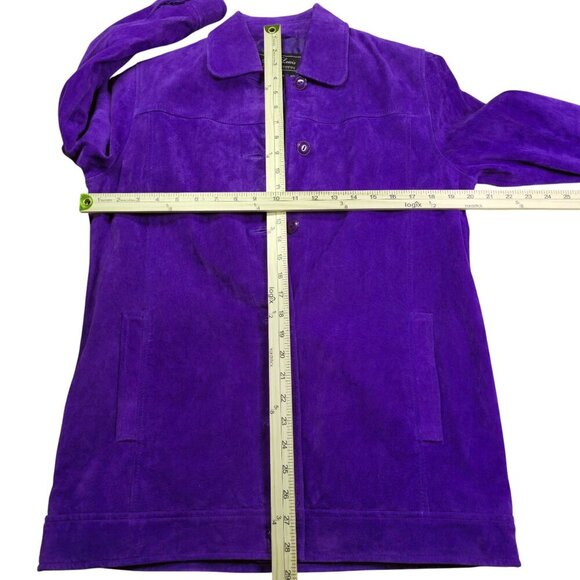 Terry Lewis Purple Genuine Leather Jacket Classic Luxuries Womens Coat With Extr - Picture 8 of 11